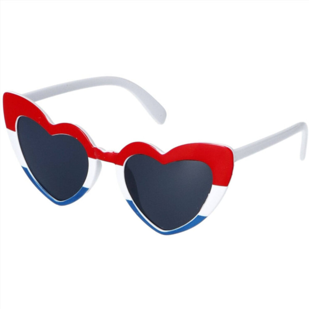 Folat Lunettes en forme de cœur rouge, blanc et bleu | à l'unité