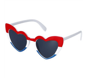 Folat Lunettes en forme de cœur rouge, blanc et bleu | à l'unité