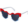 Folat Lunettes en forme de cœur rouge, blanc et bleu | à l'unité