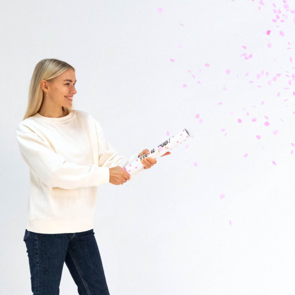 Amscan Roze Confetti Shooter 40cm | per stuk Amscan Roze Confetti Shooter 40cm | per stuk