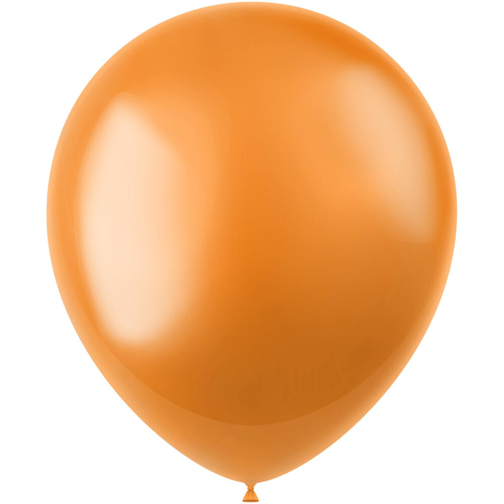 Folat Orangefarbene Metallic-Luftballons, 33 cm | 10 Stück