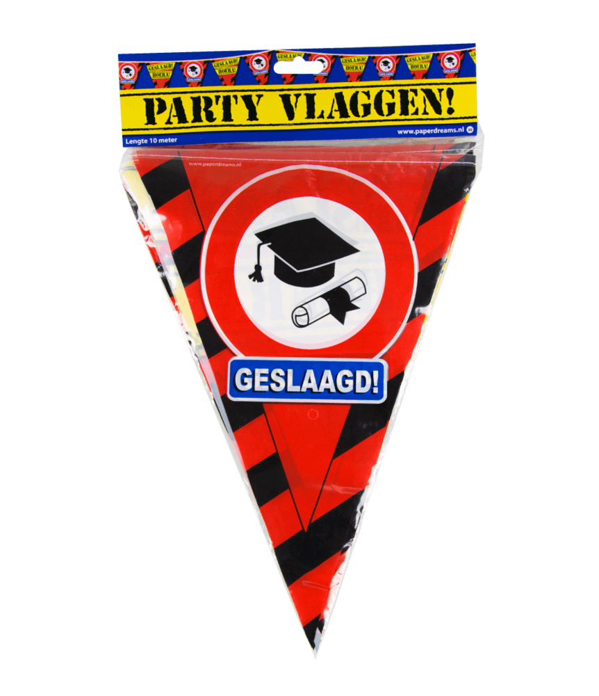 Paper Dreams Geslaagd Vlaggenlijn Slinger Verkeersbord | 10 mtr. Paper Dreams Geslaagd Vlaggenlijn Slinger Verkeersbord | 10 mtr.