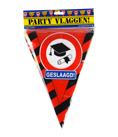 Paper Dreams Geslaagd Vlaggenlijn Slinger Verkeersbord | 10 mtr. Paper Dreams Geslaagd Vlaggenlijn Slinger Verkeersbord | 10 mtr.