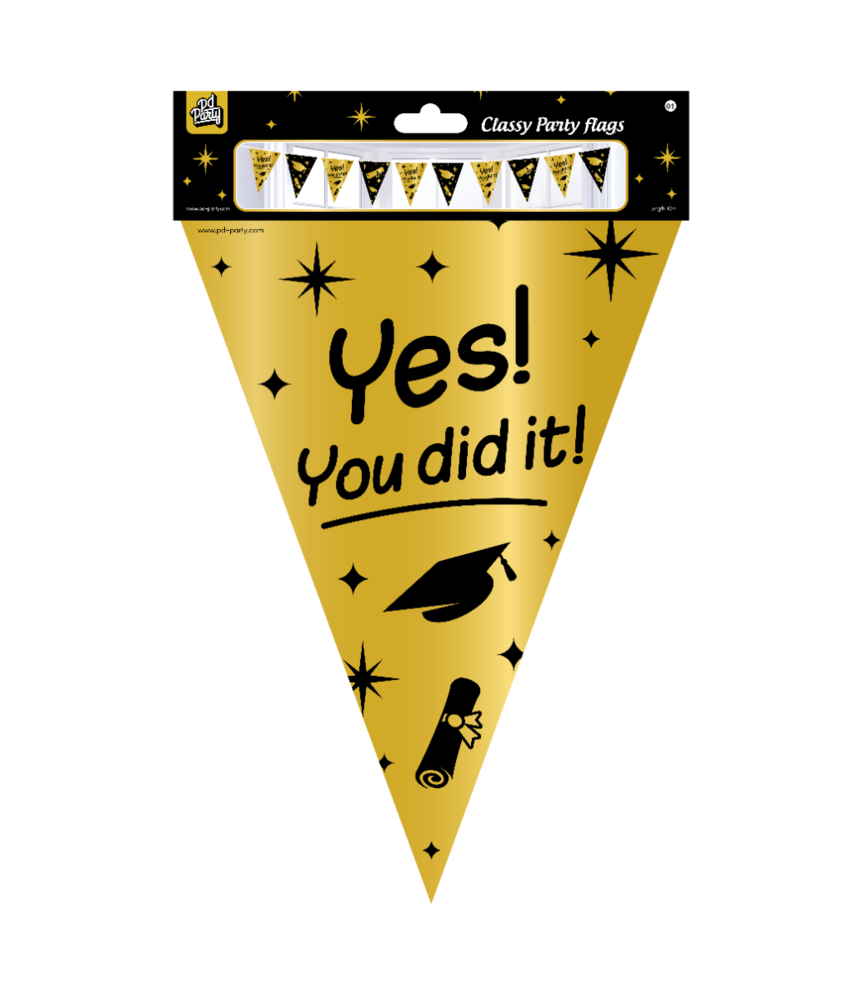 Paper Dreams Geslaagd Vlaggenlijn Slinger You did it! Classy | 10 meter Paper Dreams Geslaagd Vlaggenlijn Slinger You did it! Classy | 10 meter