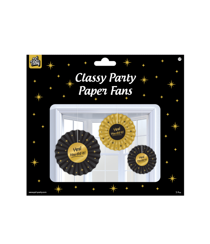 Paper Dreams Papieren Waaiers Yes You Did It Classy | 3 stuks