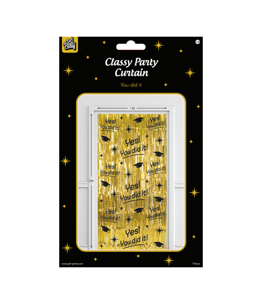 Paper Dreams Geslaagd Deurgordijn Yes You Did It Classy 100x200cm | per stuk Paper Dreams Geslaagd Deurgordijn Yes You Did It Classy 100x200cm | per stuk