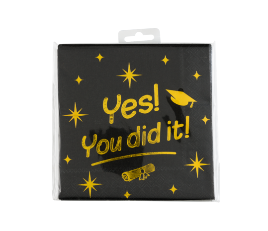 Paper Dreams Geslaagd Servetten Yes! You Did It! Classy 33x33cm | 16 stuks Paper Dreams Geslaagd Servetten Yes! You Did It! Classy 33x33cm | 16 stuks
