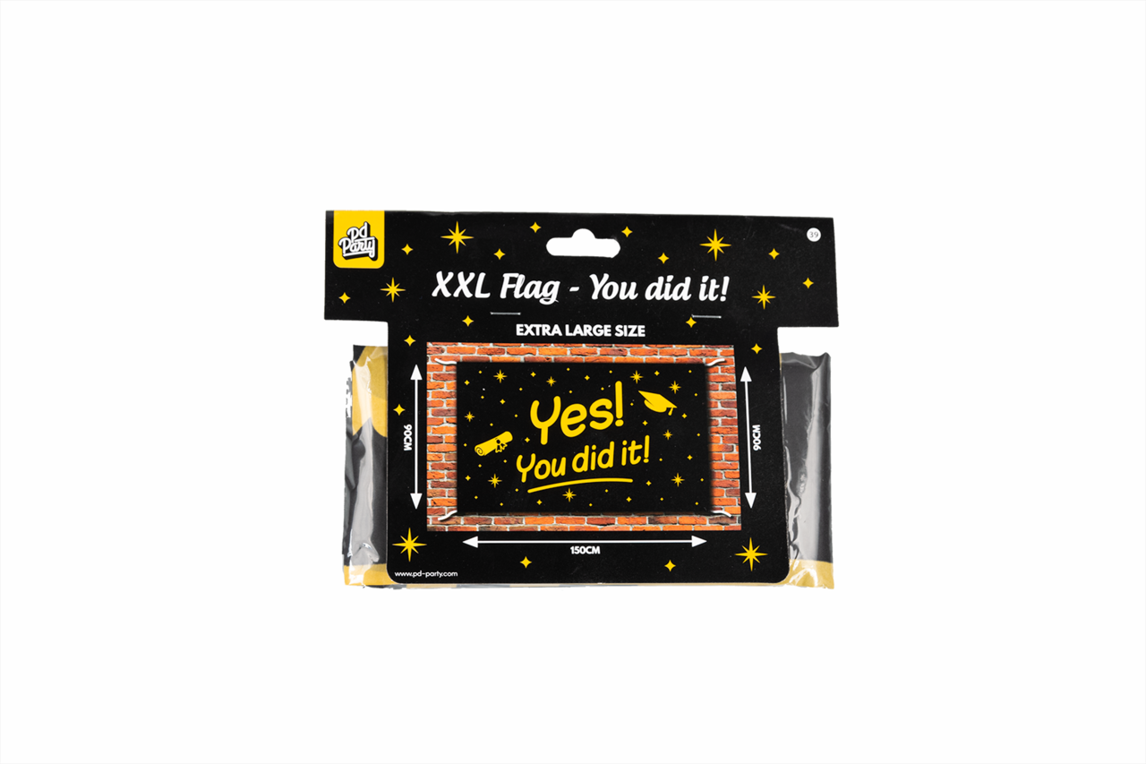 Paper Dreams Geslaagd Gevel Vlag geslaagd Yes You did it! 90x150cm | per stuk Paper Dreams Geslaagd Gevel Vlag geslaagd Yes You did it! 90x150cm | per stuk