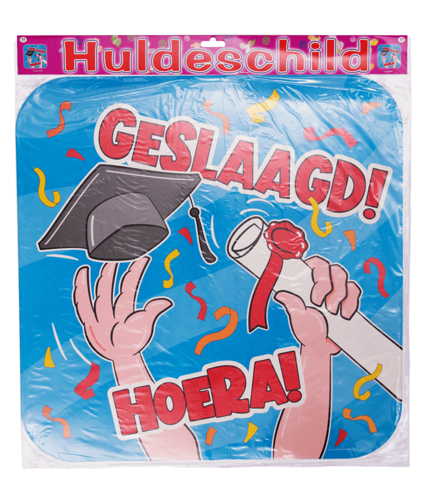 Paper Dreams Geslaagd Deurbord Cartoon 50x50cm | per stuk