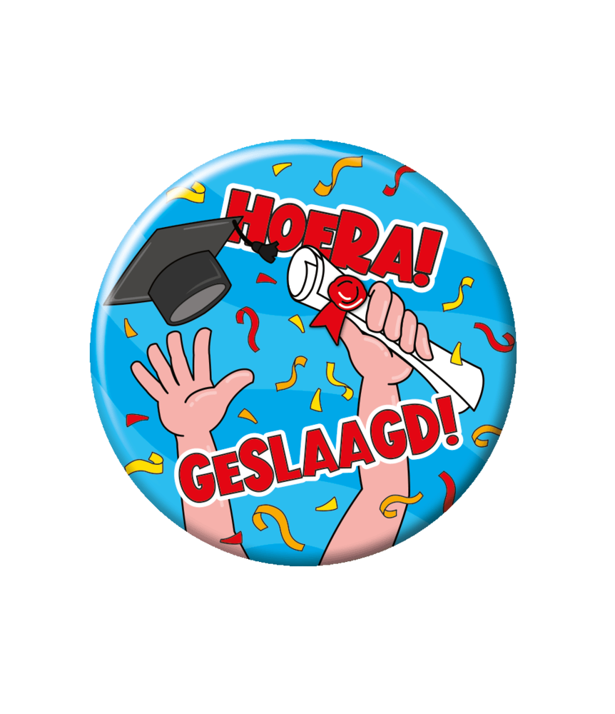 Paper Dreams Button Hooray Passed Cartoon 5.5cm | per piece