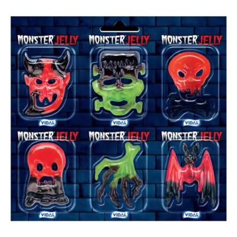 Vidal Plaquette de bonbons gélifiés Monster Jelly Candy | 6 pièces