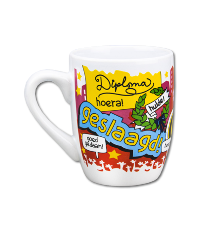 Paper Dreams Mok Geslaagd School 12cm | per stuk Paper Dreams Mok Geslaagd School 12cm | per stuk