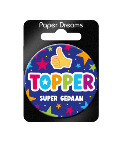 Paper Dreams Knopfaufsatz Super Done 5,5 cm | pro Stück