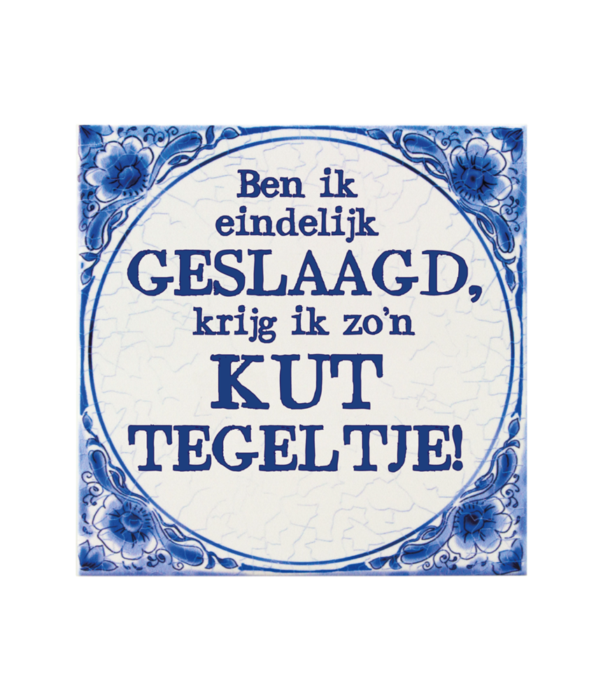 Paper Dreams Delfter Blaue Fliese „Erfolgreiche Fotze“ | 15x15cm