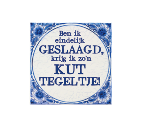 Paper Dreams Delft Blue Tile Successful Cunt | 15x15cm