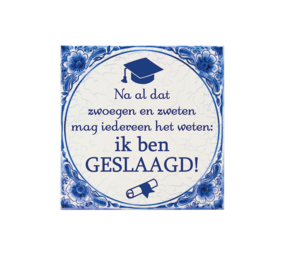 Paper Dreams Tegel Delfts Blauw Geslaagd School | 15x15cm Paper Dreams Tegel Delfts Blauw Geslaagd School | 15x15cm