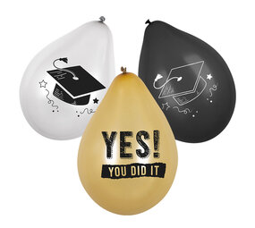 Boland Ballonnen Geslaagd Graduation 30cm | 6 stuks