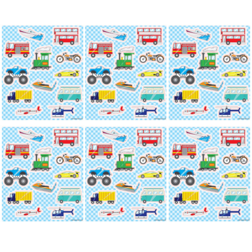 Henbrandt Voertuigen Stickervelletje 12x10cm  | 12 velletjes Henbrandt Voertuigen Stickervelletje 12x10cm  | 12 velletjes