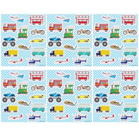 Henbrandt Voertuigen Stickervelletje 12x10cm  | 12 velletjes Henbrandt Voertuigen Stickervelletje 12x10cm  | 12 velletjes