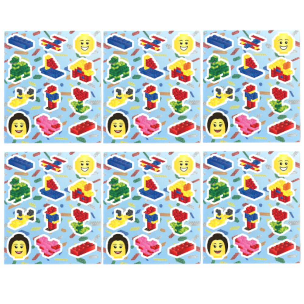 Henbrandt Planche d'autocollants Lego 12x10cm | 12 feuilles