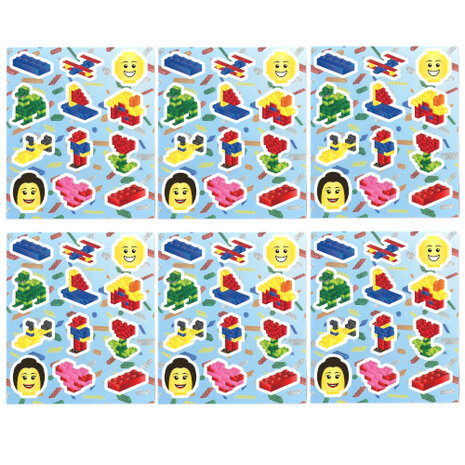 Henbrandt Planche d'autocollants Lego 12x10cm | 12 feuilles