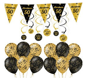 Paper Dreams Feestpakket Abraham 50 jaar versiering Classy | M Paper Dreams Feestpakket Abraham 50 jaar versiering Classy | M