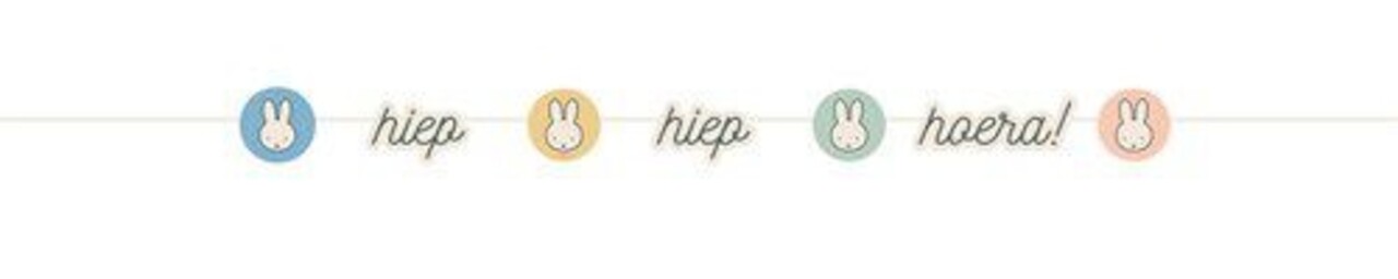 Haza - Witbaard Guirlande Miffy Hip Hip Hourra 2,65 cm | à l'unité