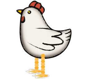 Riethmüller Chicken Airwalker Foil Balloon 53x55cm | per piece