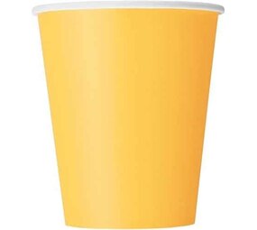 Unique Party Gobelets jaune tournesol 270 ml | 8 pièces