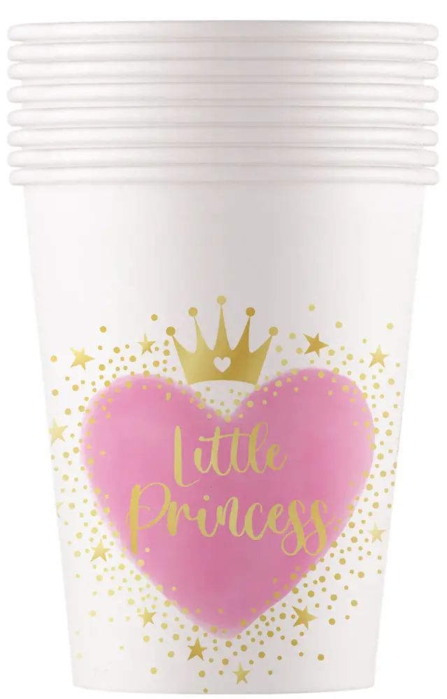 Unique Party Bekers Little Princess 200ml | 8 stuks