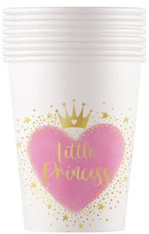 Unique Party Little Princess Becher 200 ml | 8 Stück