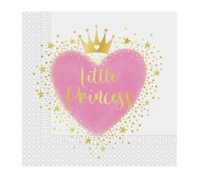 Procos Party Servietten „Kleine Prinzessin“, 33 x 33 cm | 20 Stück