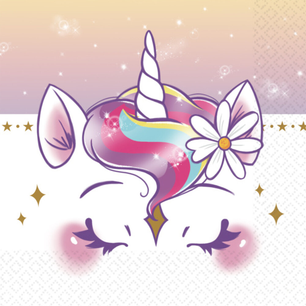 Riethmüller Serviettes Licorne Rêves de Licorne 33x33cm | 16 pièces
