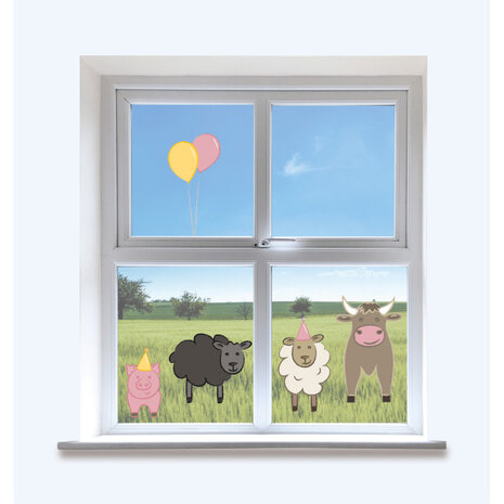 Riethmüller Raamstickers Boerderij Feestje | 5 stuks