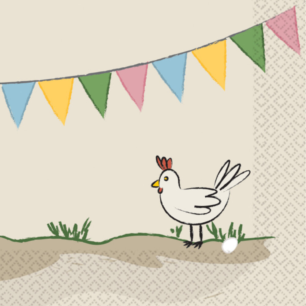 Riethmüller Serviettes de table « Fête à la ferme » 25 x 25 cm | 16 pièces