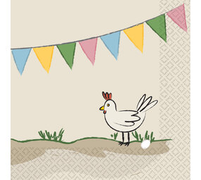 Riethmüller Serviettes de table « Fête à la ferme » 25 x 25 cm | 16 pièces