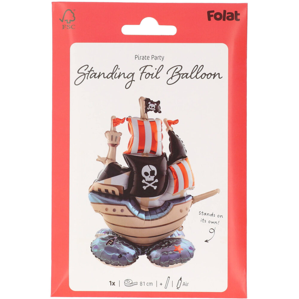 Folat Piraten Schip Staande Folieballon 70x81cm | per stuk