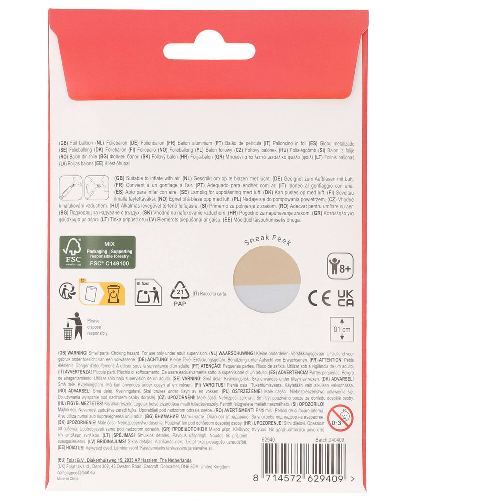 Folat Piraten Schip Staande Folieballon 70x81cm | per stuk