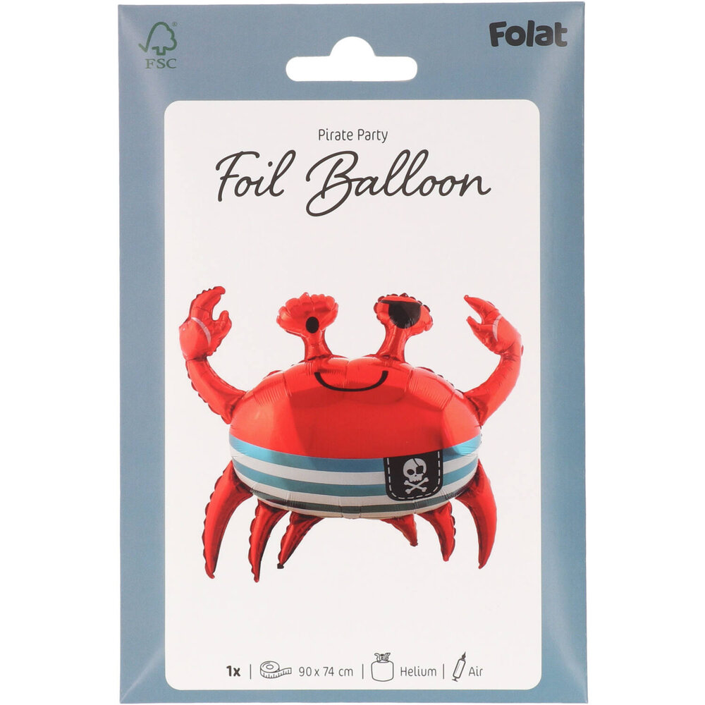 Folat Krab SuperShape Folie Ballon 93x75cm | per stuk