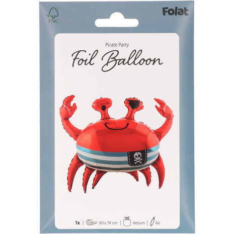 Folat Krab SuperShape Folie Ballon 93x75cm | per stuk