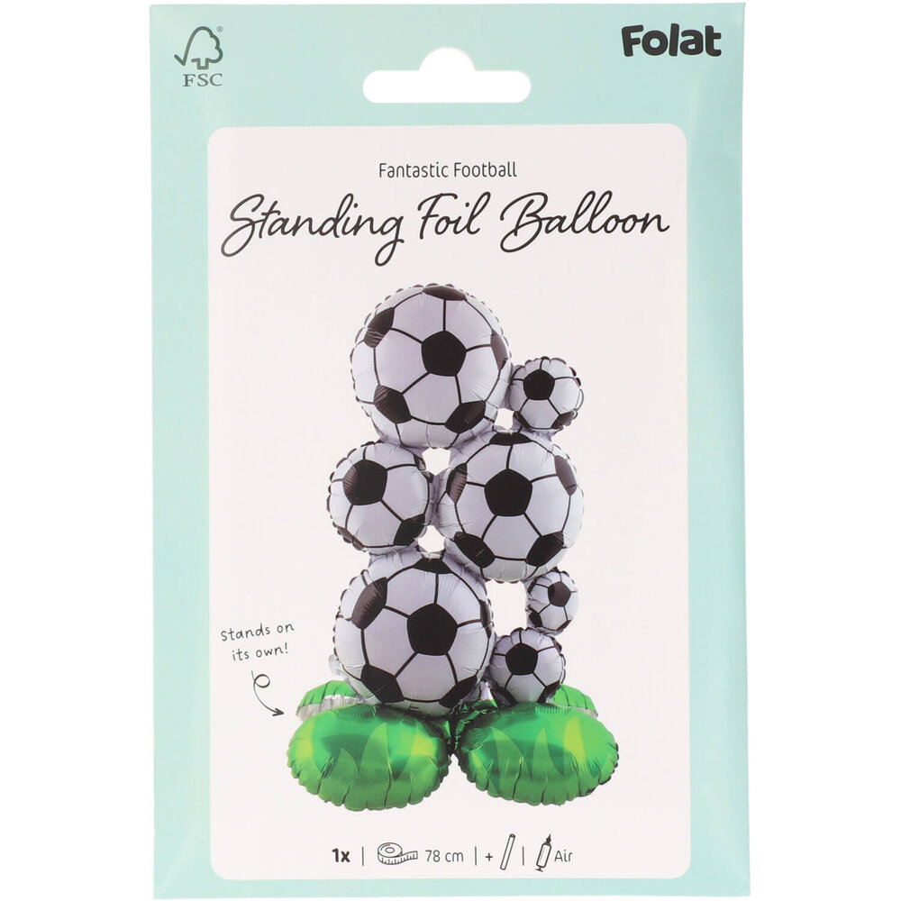 Folat Voetbal Staande Folieballon 53x77cm | per stuk
