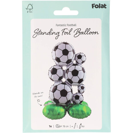 Folat Voetbal Staande Folieballon 53x77cm | per stuk