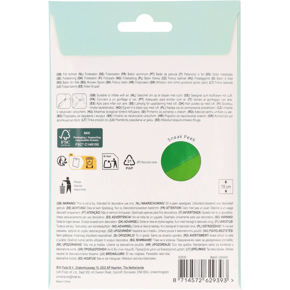 Folat Voetbal Staande Folieballon 53x77cm | per stuk