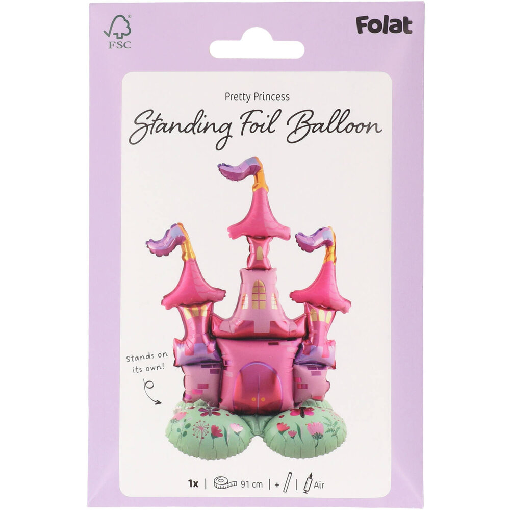 Folat Prinsessen Kasteel Staande Folieballon 65x90cm | per stuk