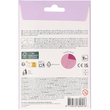 Folat Prinsessen Kasteel Staande Folieballon 65x90cm | per stuk