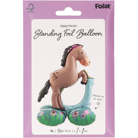 Folat Paard Staande Folieballon 53x74cm | per stuk Folat Paard Staande Folieballon 53x74cm | per stuk