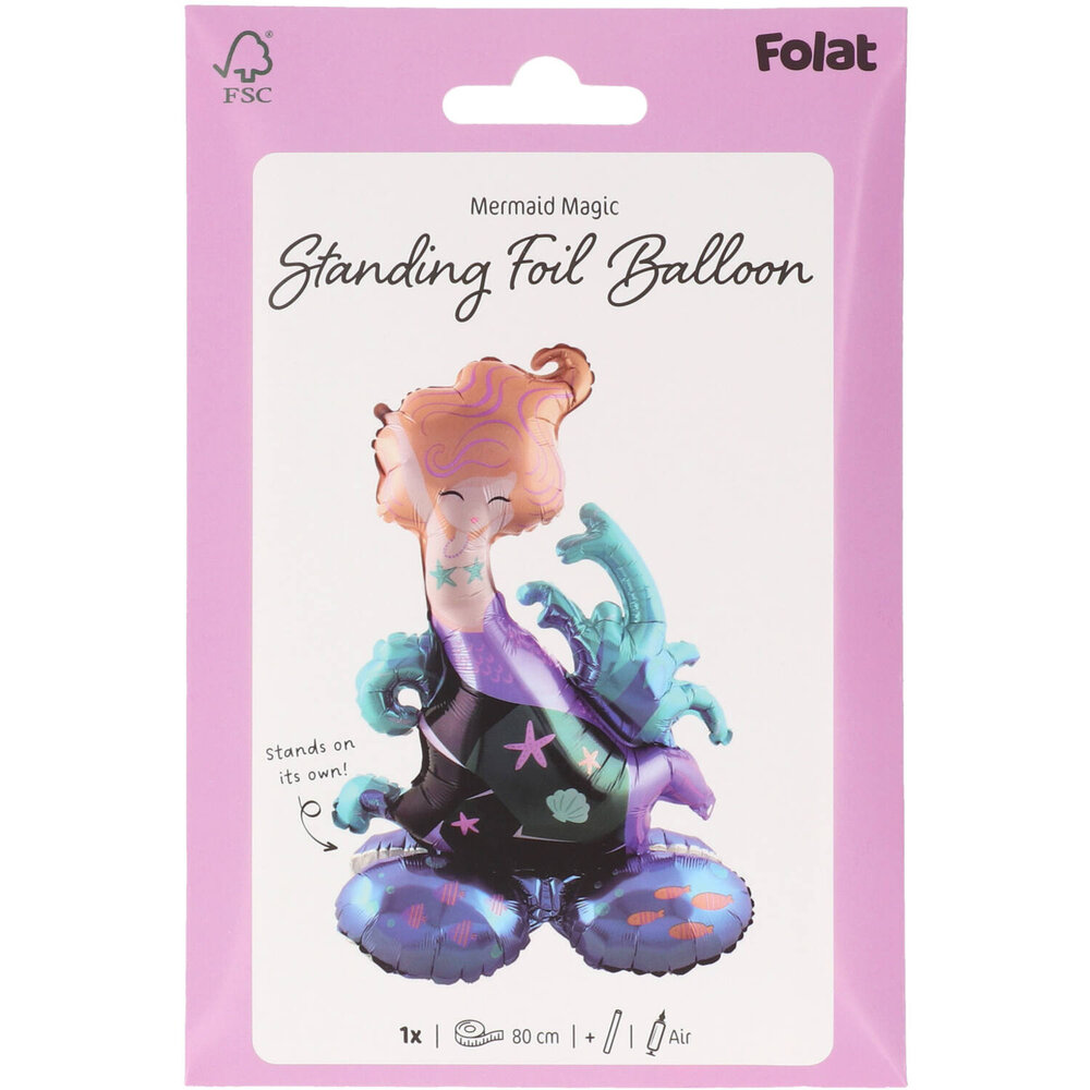 Folat Zeemeermin Staande Folieballon 55x80cm | per stuk Folat Zeemeermin Staande Folieballon 55x80cm | per stuk
