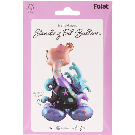 Folat Zeemeermin Staande Folieballon 55x80cm | per stuk Folat Zeemeermin Staande Folieballon 55x80cm | per stuk
