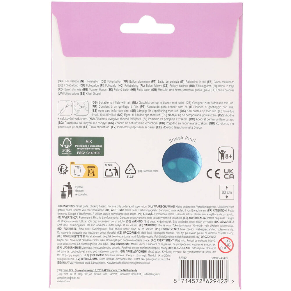 Folat Zeemeermin Staande Folieballon 55x80cm | per stuk Folat Zeemeermin Staande Folieballon 55x80cm | per stuk