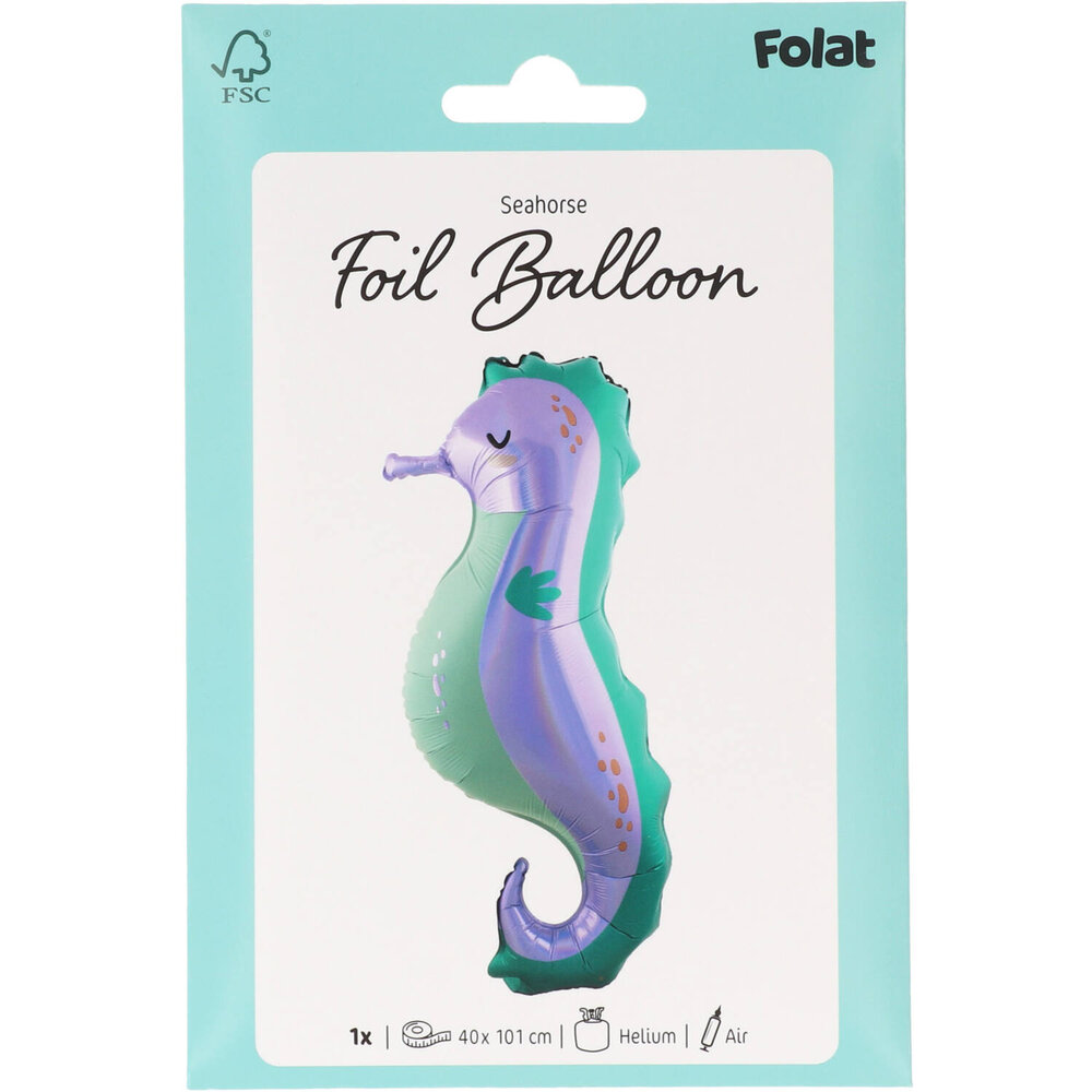 Folat Zeepaard SuperShape Folie Ballon 38x100cm | per stuk Folat Zeepaard SuperShape Folie Ballon 38x100cm | per stuk